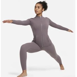Nike Yoga Luxe Dri-fit Full Zip Jacket/Hi Waist Leggings - Violet Ore/purple smk